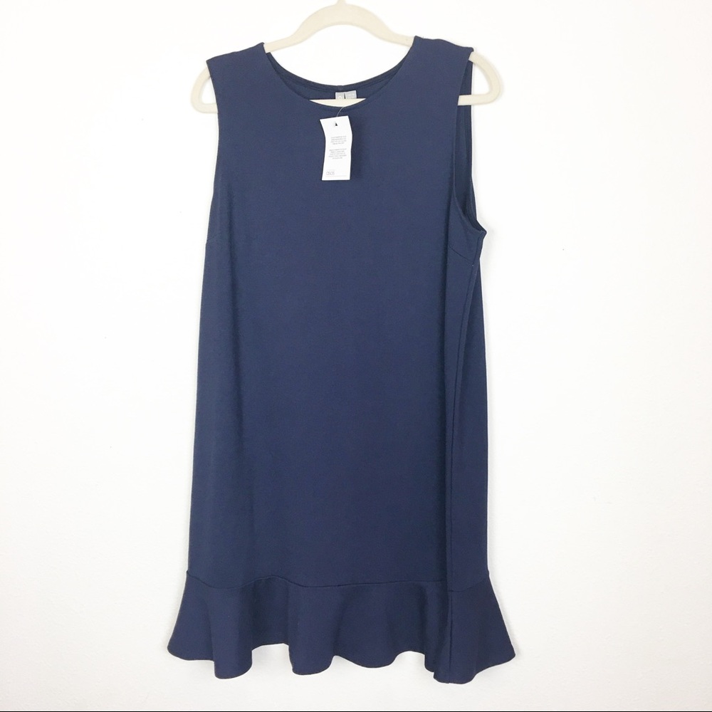 ASOS Navy Dress with Ruffled Hem size 12 NWT A1